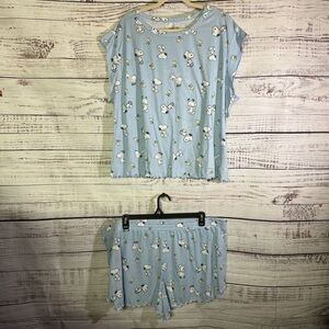 Peanuts  Snoopy Blue Short Pajama Set